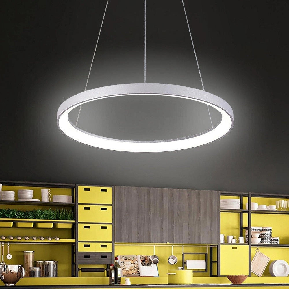 Trade Shop - Lampadario Pendente Led 42 W Cct Lampada Sospensione Circolare 58cm Luci Ufficio -