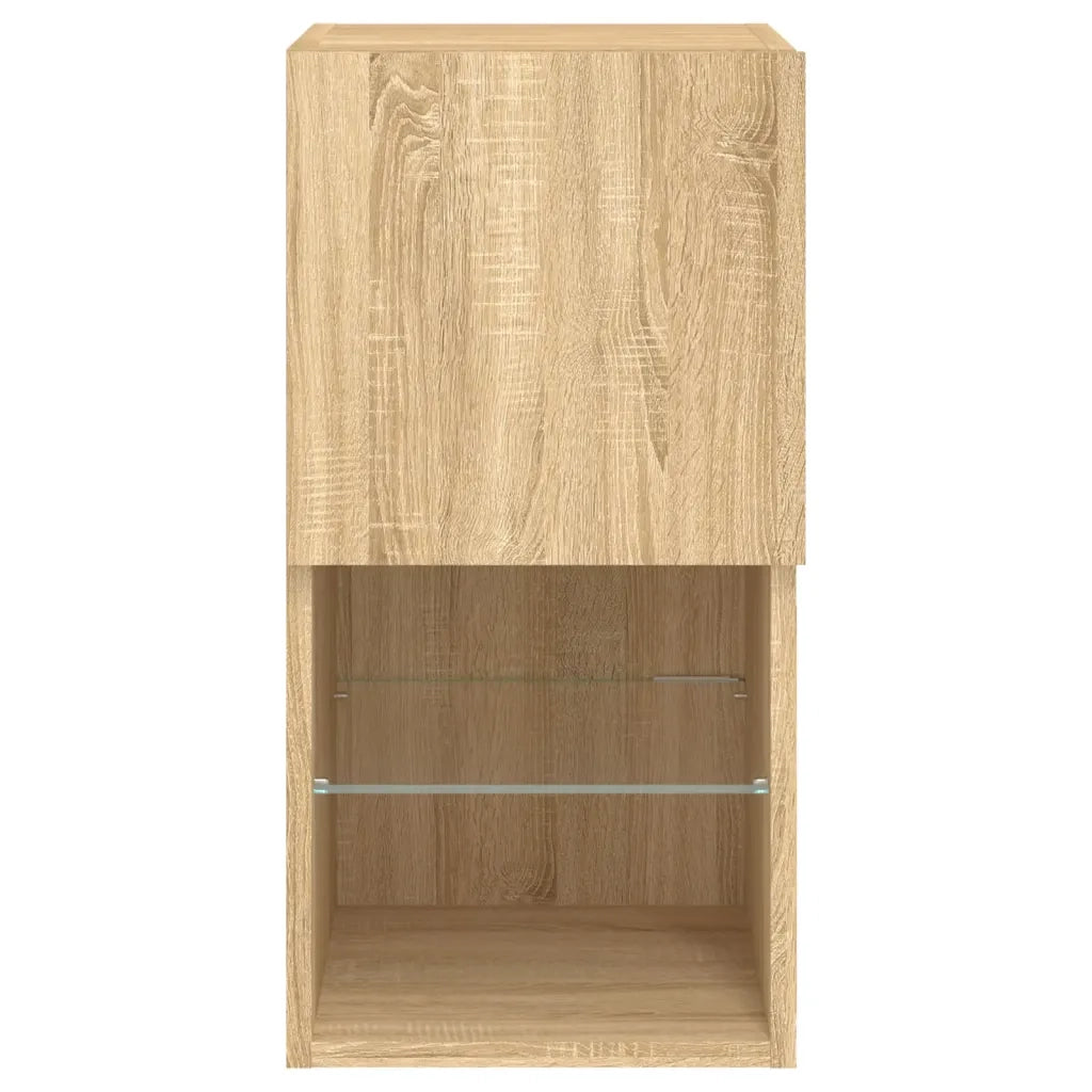 Mobili TV con Luci LED 2pz | Armadietto TV | Mobile Porta TV Rovere Sonoma 30,5x30x60 cm