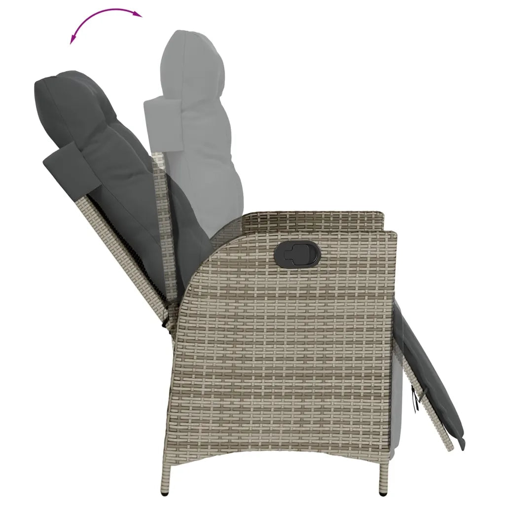 Set da Pranzo da Giardino 9 pz con Cuscini in Polyrattan Grigio 3213084