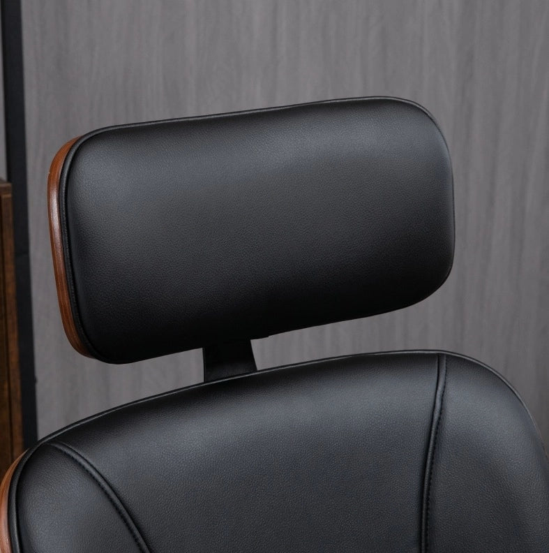 Sedia da ufficio ergonomica nera con poggiatesta rimovibile