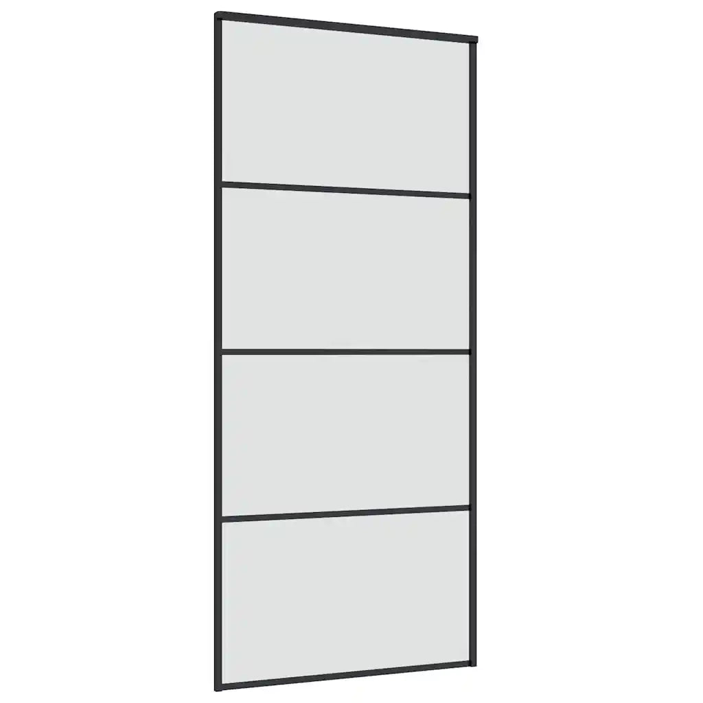 Porta Scorrevole con Ferramenta 90x205cm Vetro ESG Alluminio