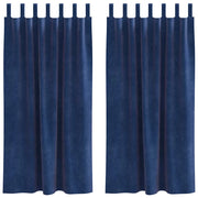 Tende Oscuranti | Tende Blackout 2 pz Blu Scuro 140 x 175 cm Velluto