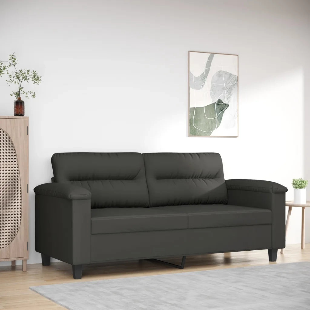 Divano a 2 Posti Grigio Scuro 140 cm in Tessuto Microfibra 349223
