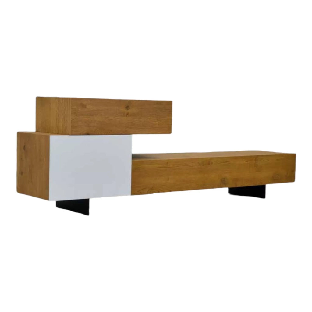 Porta tv ante moderno in legno rovere nodato l.180 p.45 h.76 (1635) - Mobili 2G