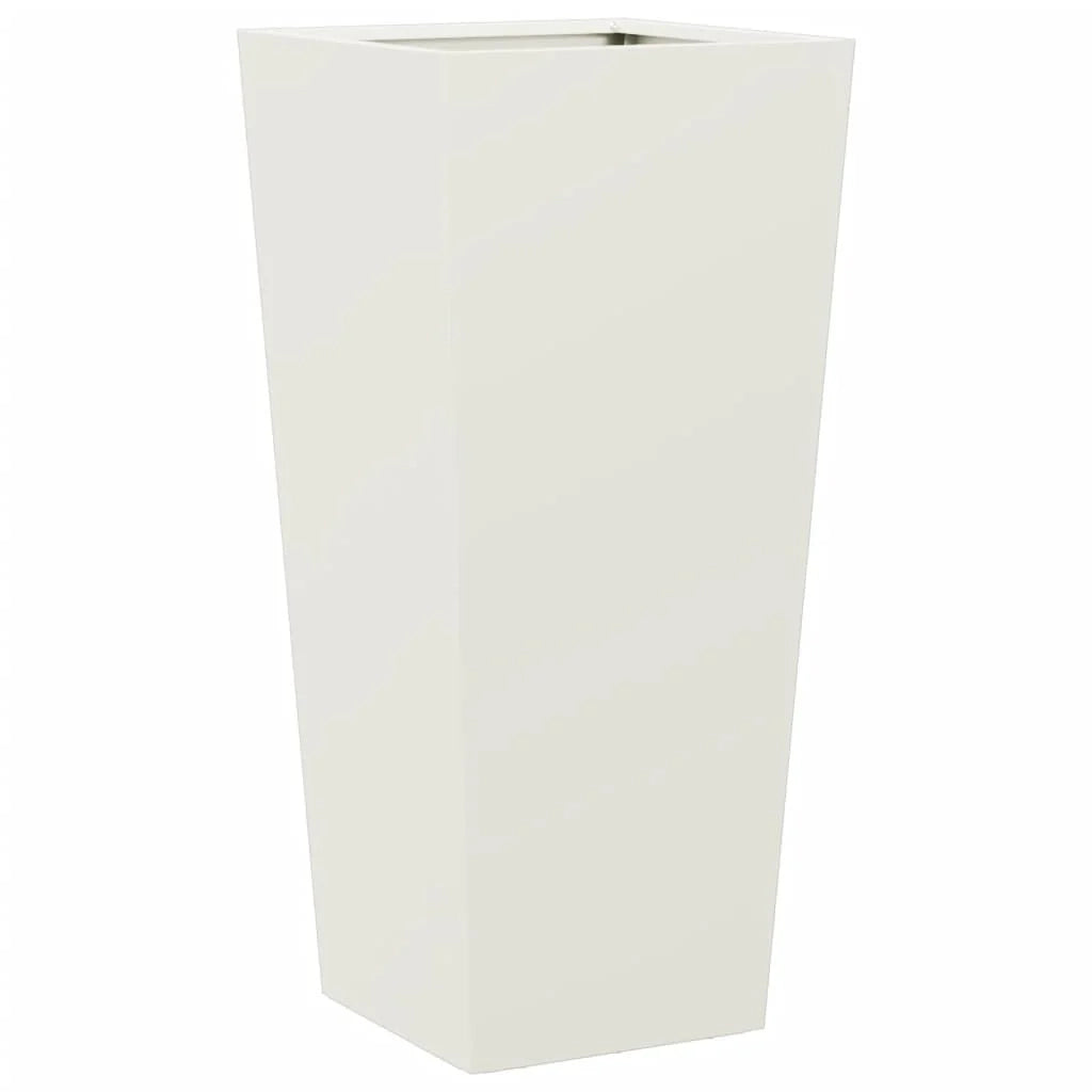 Fioriera rialzata per piante fiori giardino terrazze set da 2 35 x 35 x 75 cm acciaio bianco 02_0038940