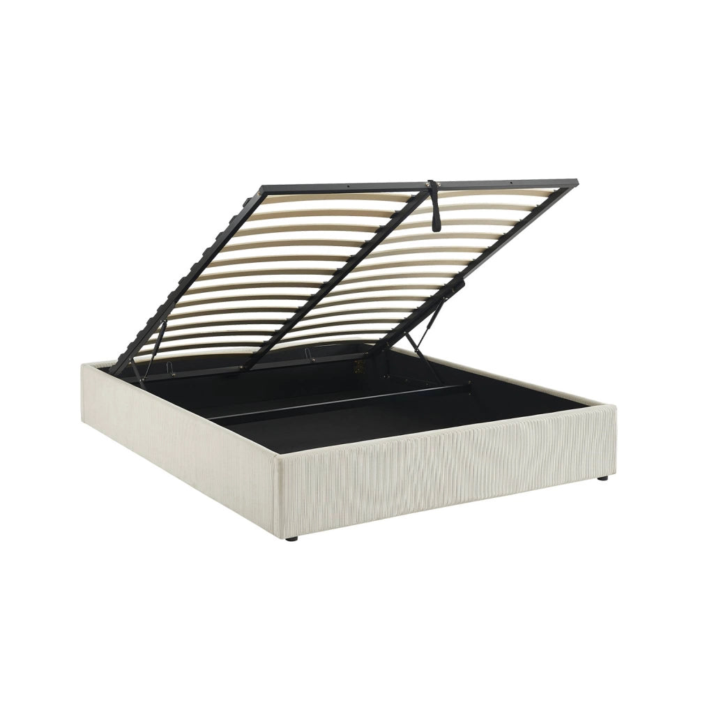 struttura letto con contenitore e rete a doghe 160x200cm, imbottita