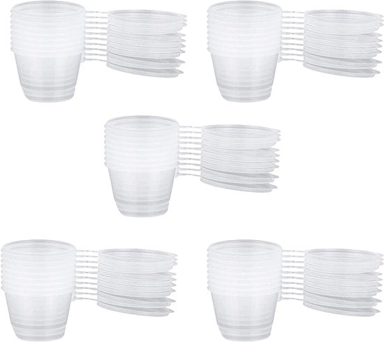 Sausiera con Coperchio - Contenitore per Snack - 50 pezzi - Plastica - Ideale per crema, chili, salsa di soia (100ml)