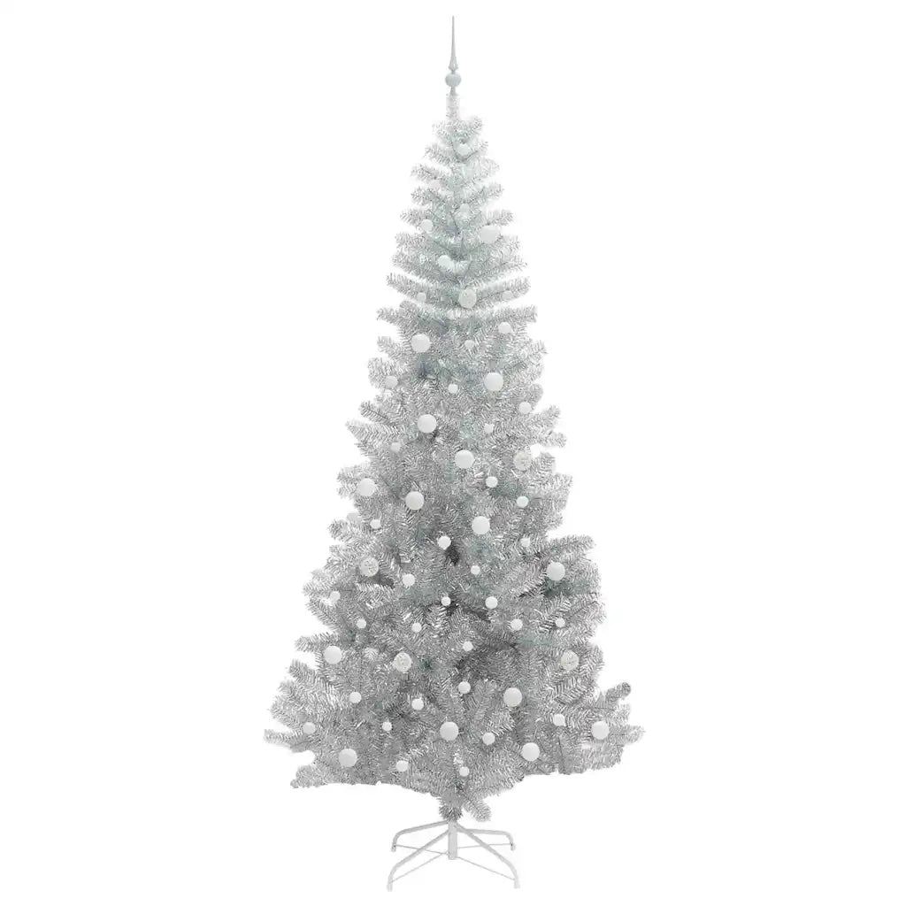 Albero di Natale con 300 LED con supporto Argento 240 cm PET 3396695