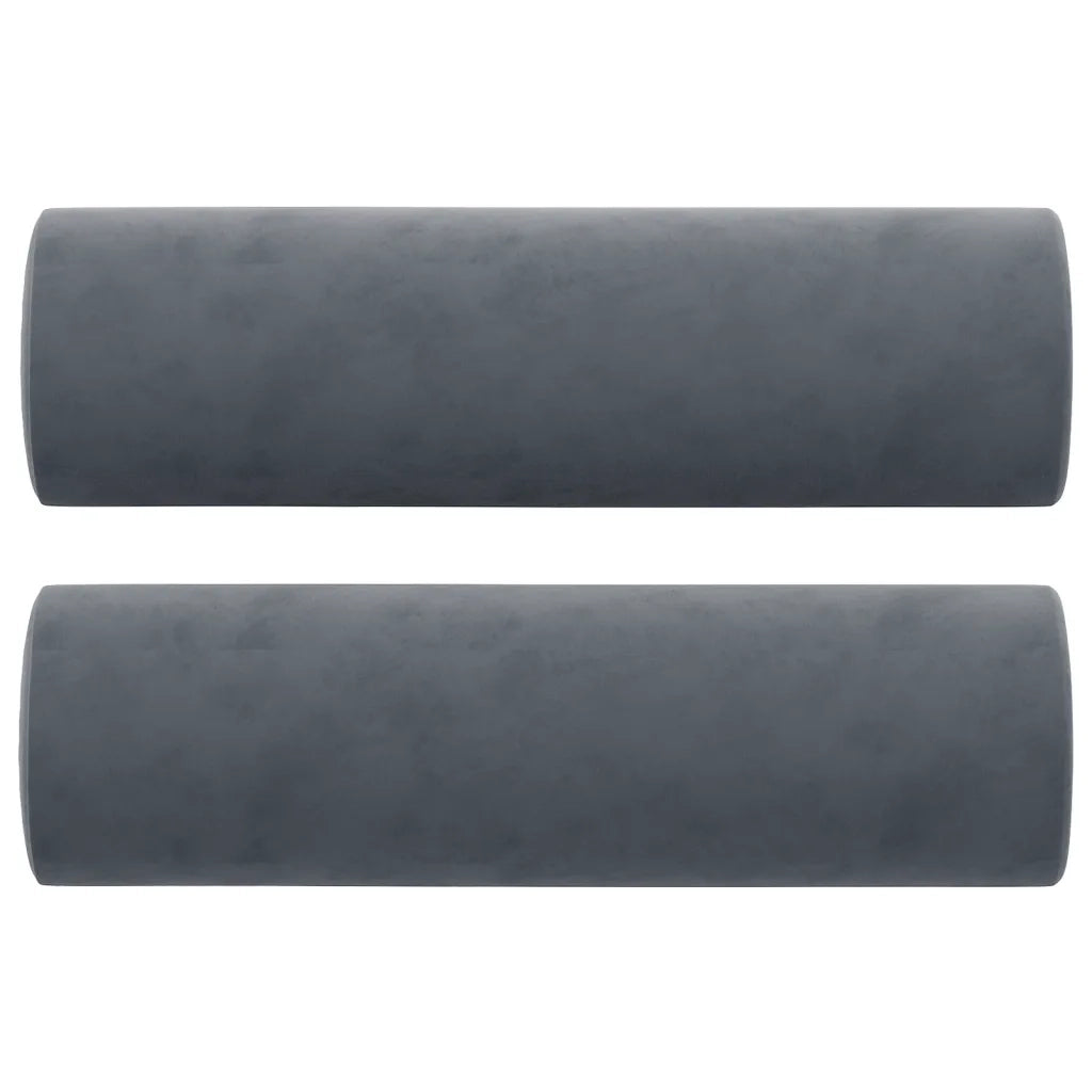 Cuscini Decorativi 2 pz Grigio Scuro ?15x50 cm in Velluto CFW6987416