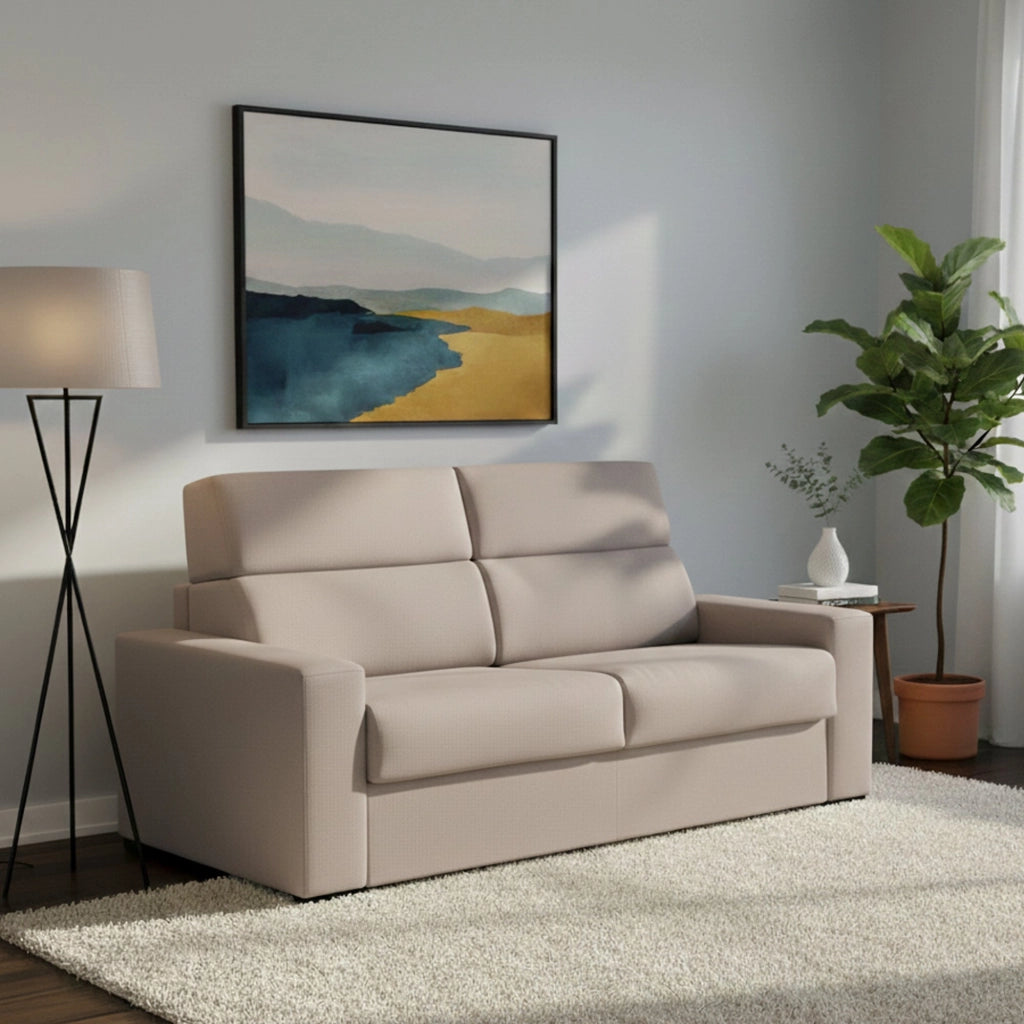 Casabona, Divano Letto 2 Posti Sfoderabile Made in Italy, 180x95 cm Grigio Tortora