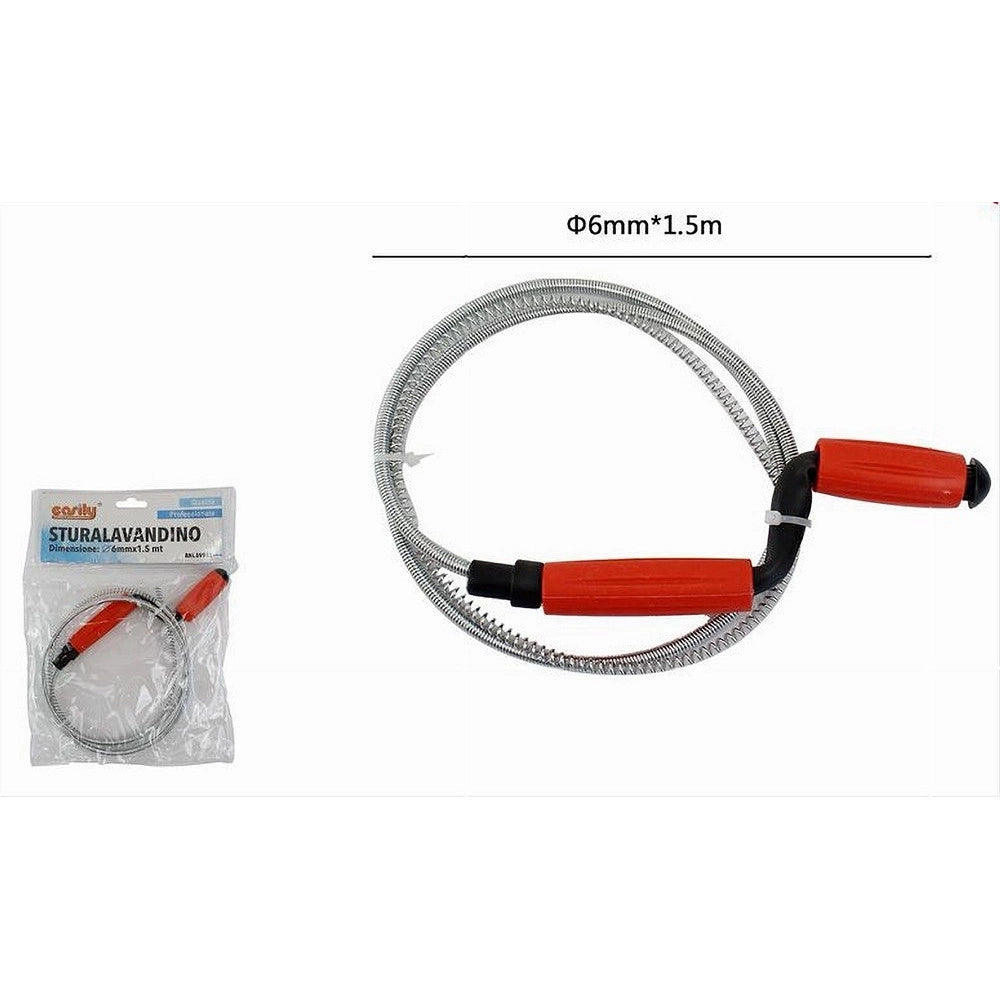 Trade Shop - Sturalavandino Molla Sturatubi Scarichi Spirale Disintasare Tubi ø6mmx1.5mt 59942 -