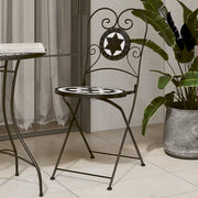 Sedie da BistrÃ² Pieghevoli 2 pz Nero e Bianco in Ceramica