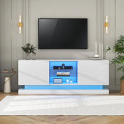 Mobile TV bianco opaco 160 cm con ripiani regolabili e passacavi