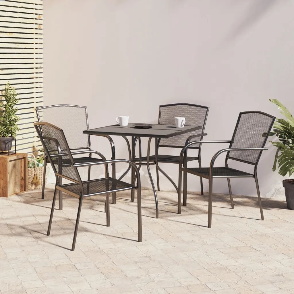 Set da Pranzo da Giardino 5 pz in Acciaio Antracite 3187966