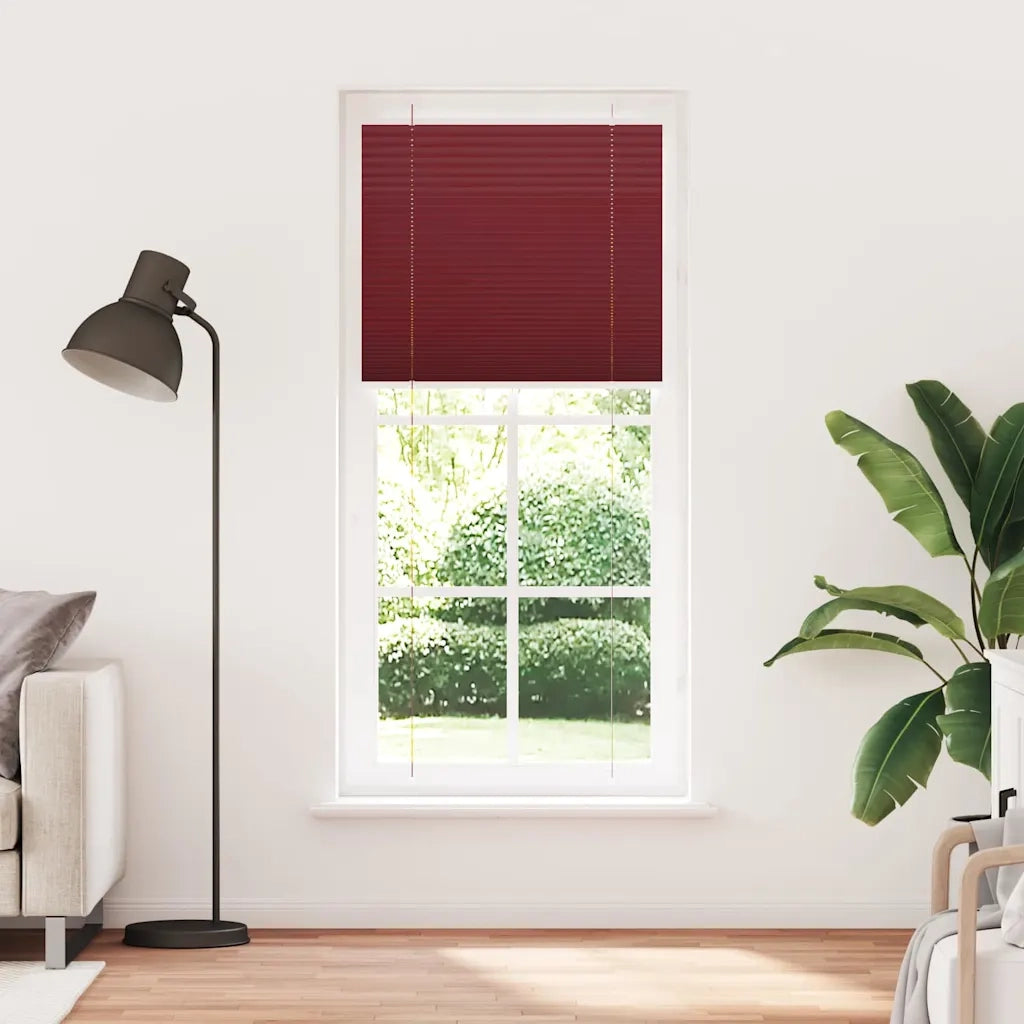 Tenda Plissettata Rosso Bordeaux 85x200 cm Larghezza Tessuto 4015259