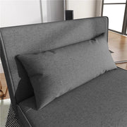 POLTRONA LETTO 3 IN 1 CON SCHIENALE RECLINABILE SU 6 POSIZIONI IN TESSUTO, 94X78X80 CM, GRIGIO