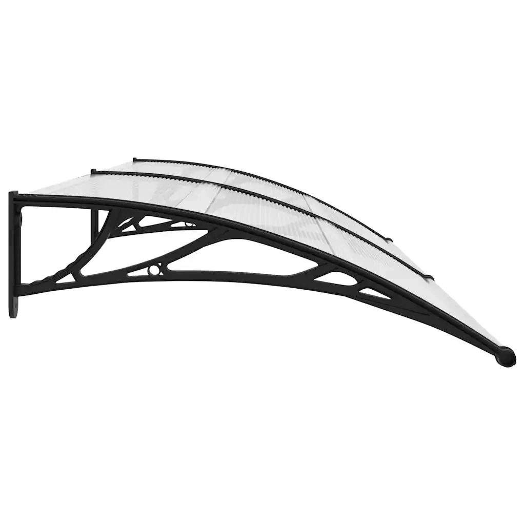 Pensilina per Porta Nera e Trasparente 240x75 cm in PC CFW3534035