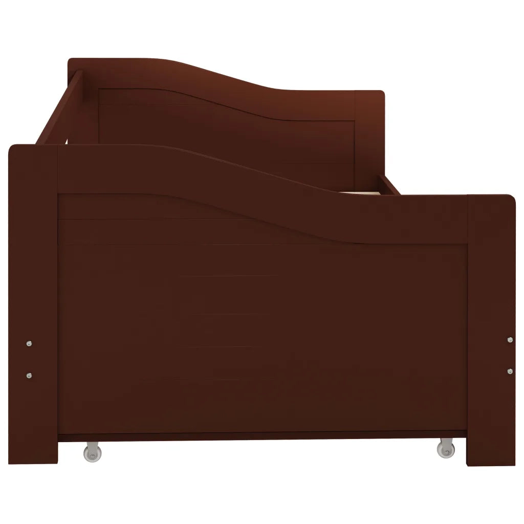 Dormeuse Estraibile senza Materasso Marrone Scuro 90x200 cm