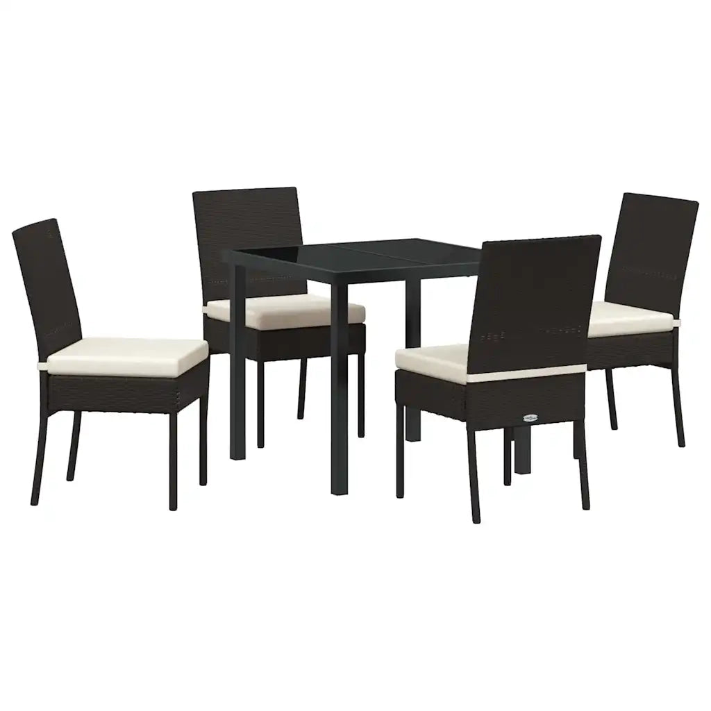 Set da Pranzo per Giardino 5 pcs Nero 3379206