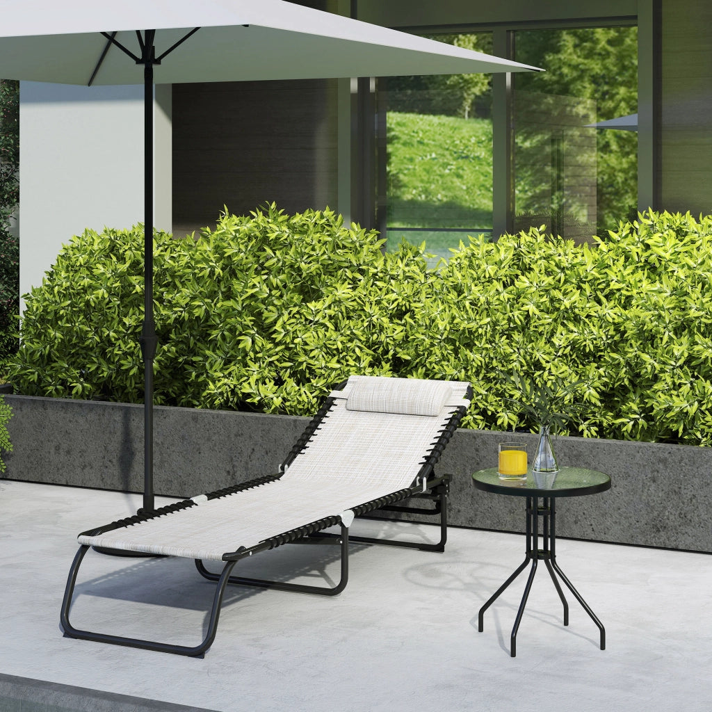 Lettino da giardino pieghevole ¨C zephmum ¨C crema, polipropilene, 120 kg