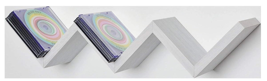 MAURY'S MENSOLA ZIG ZAG DIMENSIONI 59X12X12 CM IN COLORE BIANCO EFFETTO LEGNO