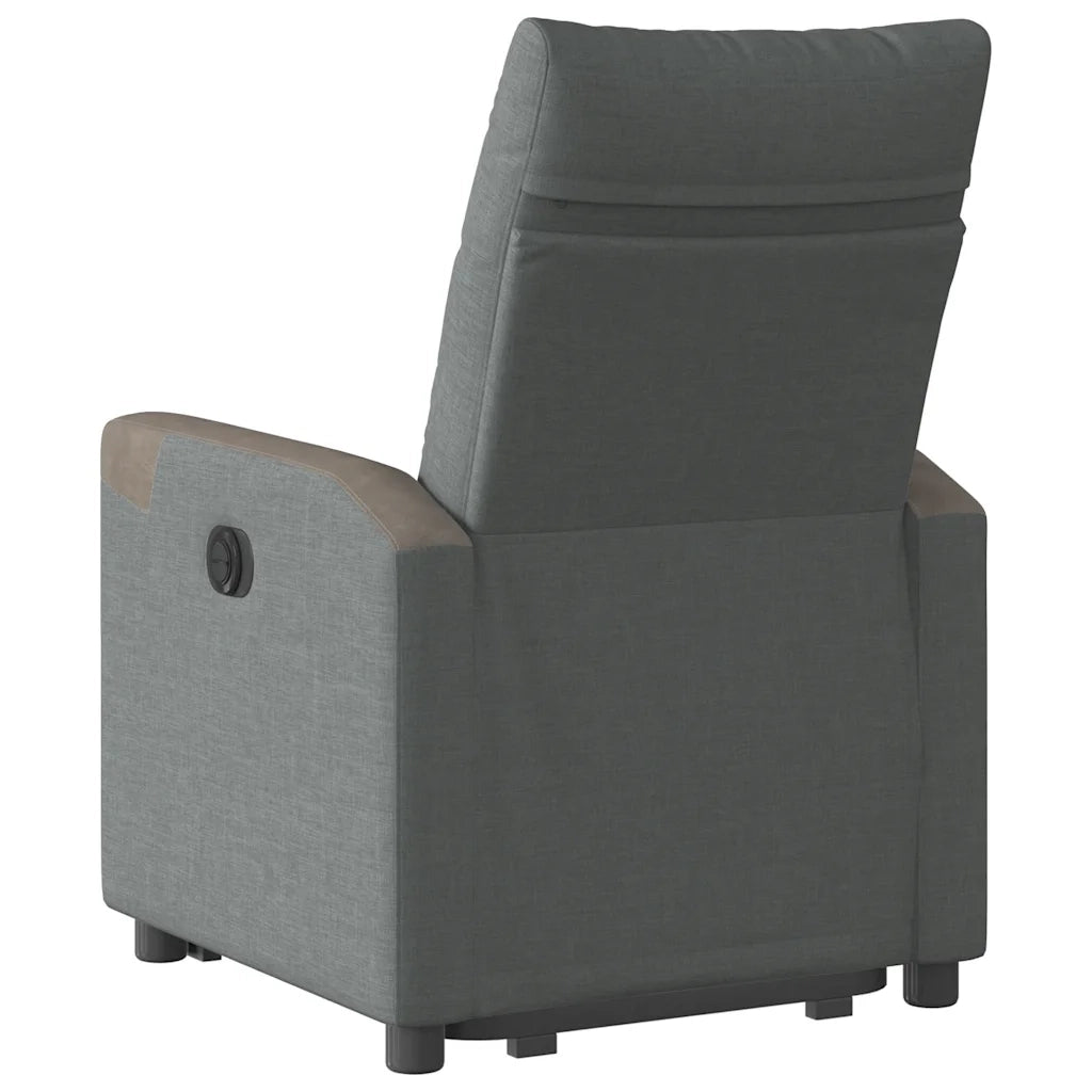 Poltrona | Sedia Relax Alzapersona Reclinabile Grigio Scuro in Tessuto
