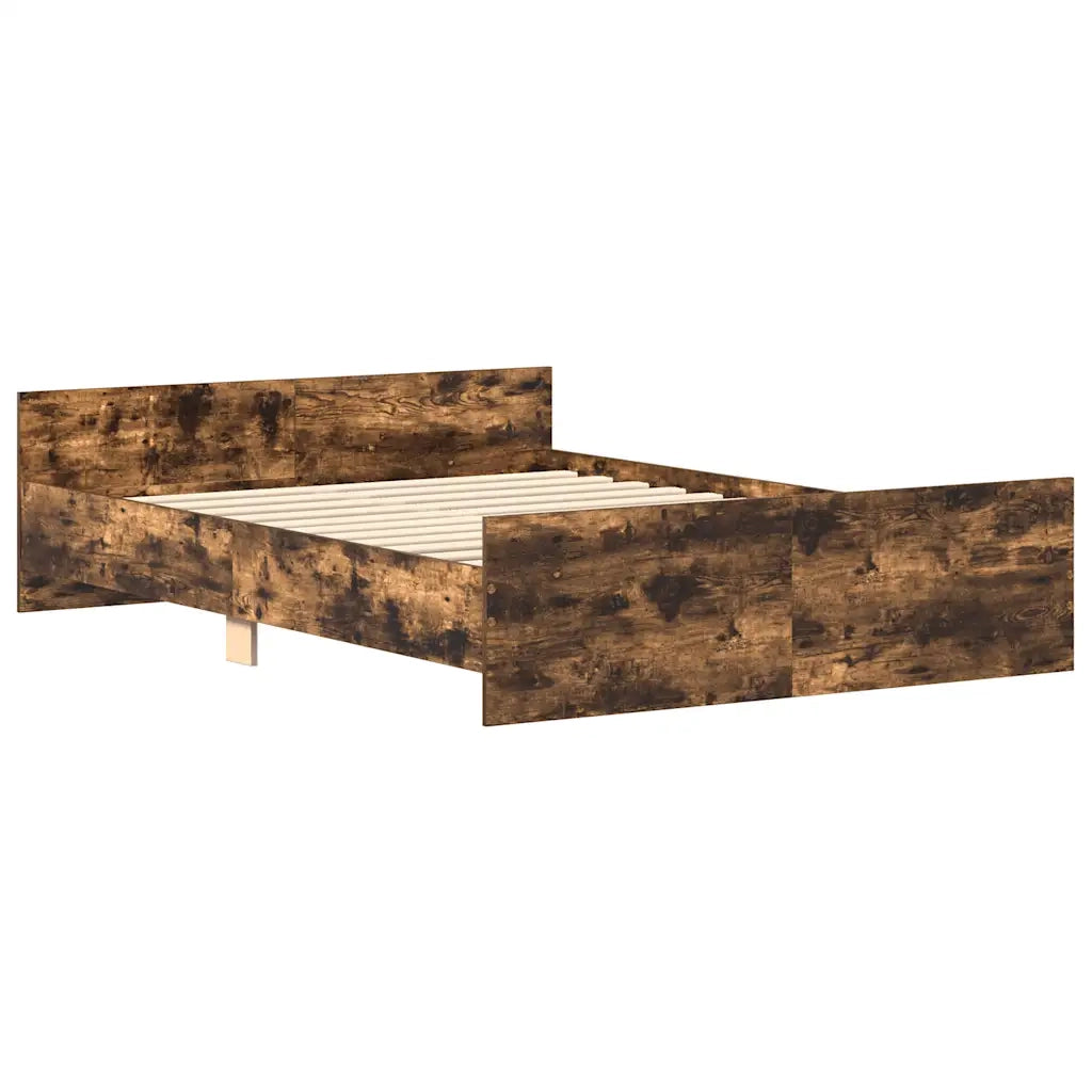 Giroletto con Testiera e Pediera-Struttura Letto Rovere Fumo 120x190 cm