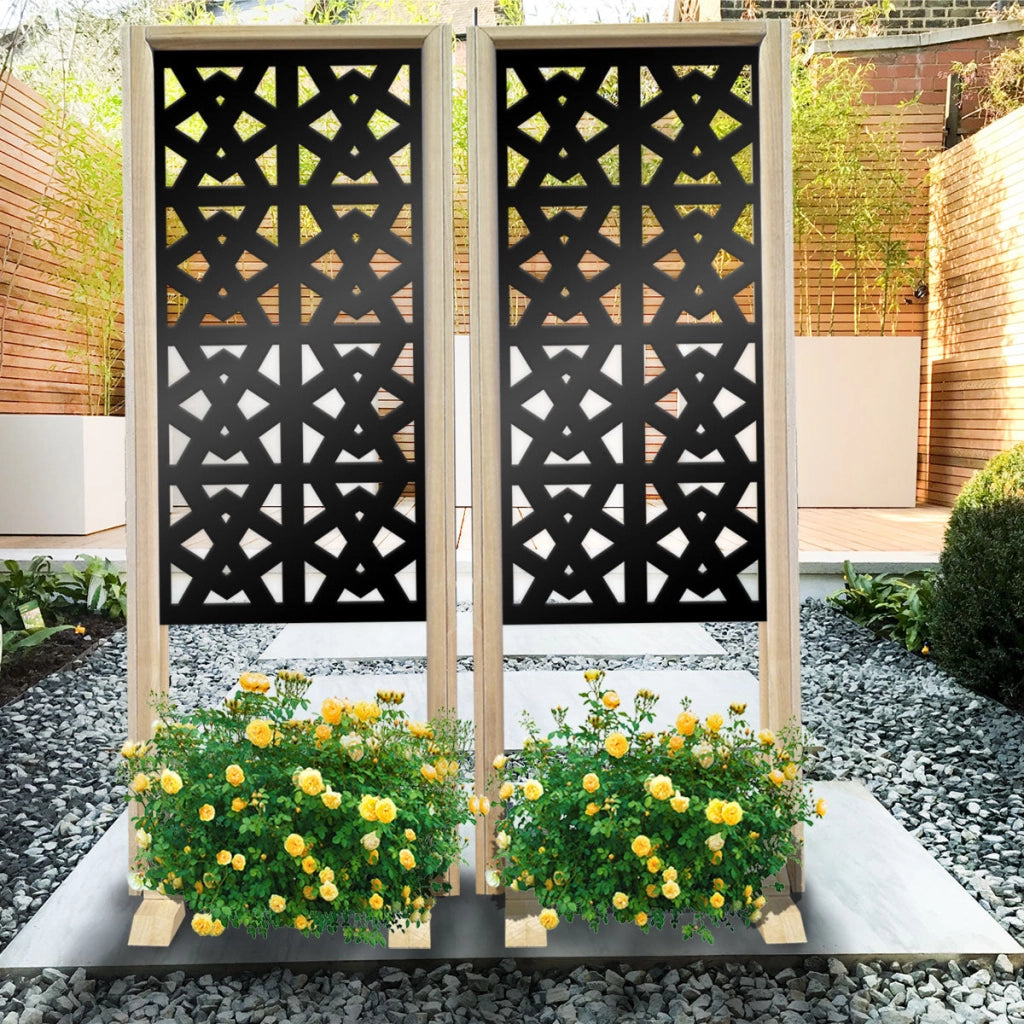 RAILING - Separè - Paravento modulabile - 70x190cm - in Legno e PVC Colore: nero