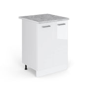 Vicco Mobiletto base cucina Bianco lucido 60 cm , PL Marmo