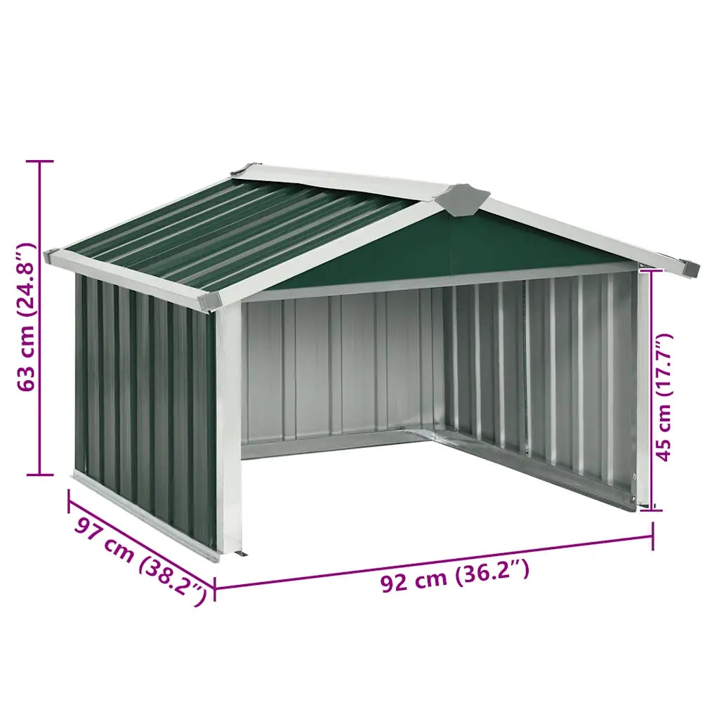 Capanno per Robot Tosaerba 92x97x63 cm Acciaio Zincato Verde 150907