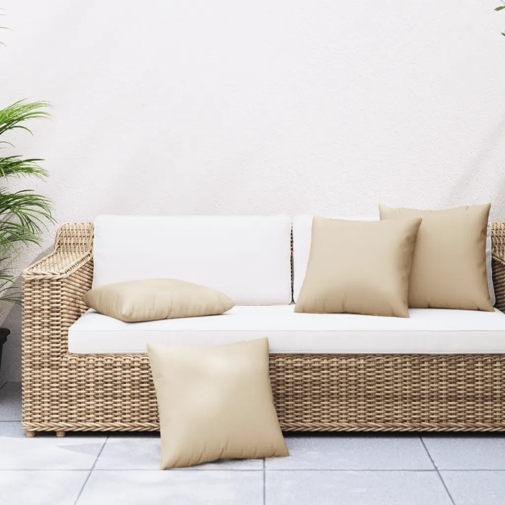 vidaXL Cuscini per Divano 4 pz Beige 60x60 cm in Tessuto