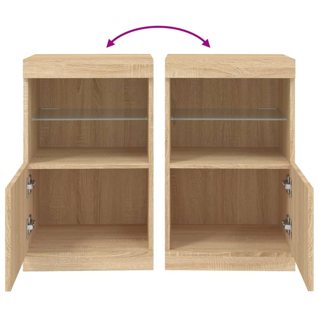 Buffet credenza cassettiera armadio mobile contenitore organizer per cucina soggiorno salotto con luci LED Sonoma 41 x 37 x 67 cm marrone 02_0029961