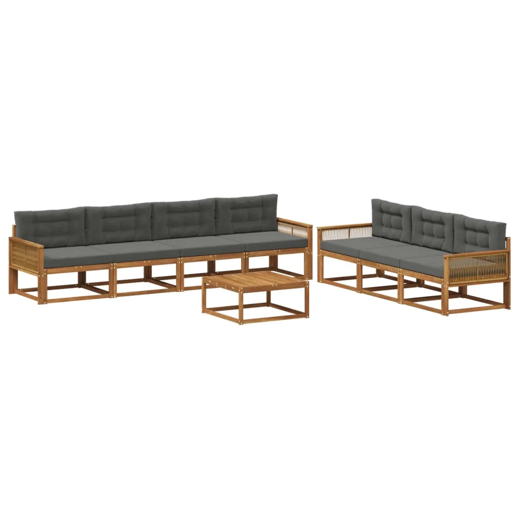 Set di divani da esterno con cuscino 8 pcs Naturale e Antracite 3382410