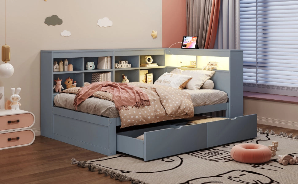 Letto divano multifunzione legno grigio 90x200 cm