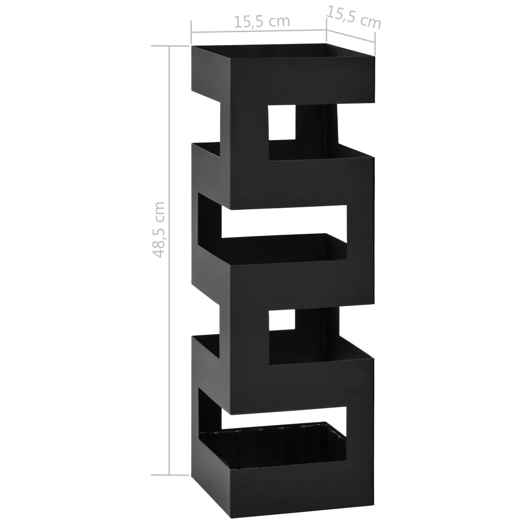 Porta Ombrelli in Acciaio Nero 246794