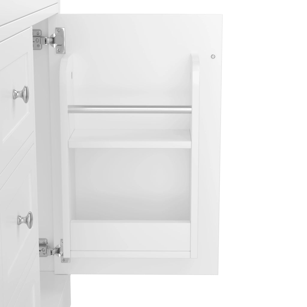 Mobile sottolavabo da bagno con lavabo integrato in ceramica, 4 cassetti e 1 anta, MDF bianco 76 × 46 × 87 cm