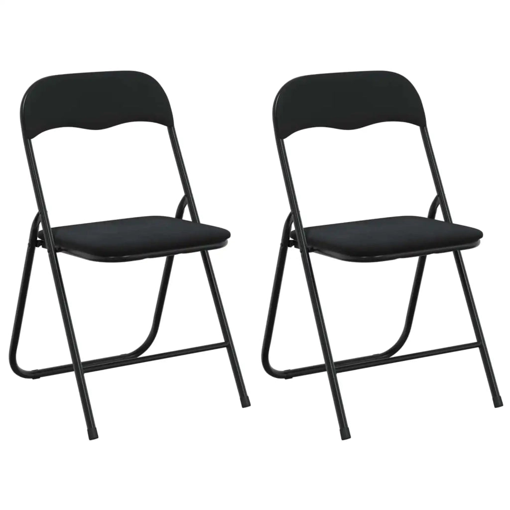 Sedia pieghevole 2 pcs Nero 48 x 44 x 78 cm Velluto 42029068