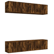 Set di Mobili Porta TV 6 pz | Armadietto TV | Mobile Porta TV Rovere Fumo in Legno Multistrato