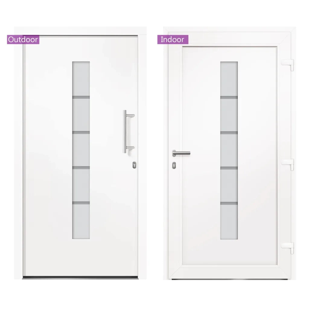 Porta d'Ingresso in Alluminio e PVC Bianco 100x200 cm 3056806