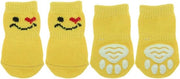 Pantaloni Antiscivolo per Cani - Protezione da Ustione - Set da 4 - Calze in Gomma Silicone - Tessuto Poliestere Caldo - Taglia S (6 x 2,5 cm) - Calze per Animali di Compagnia