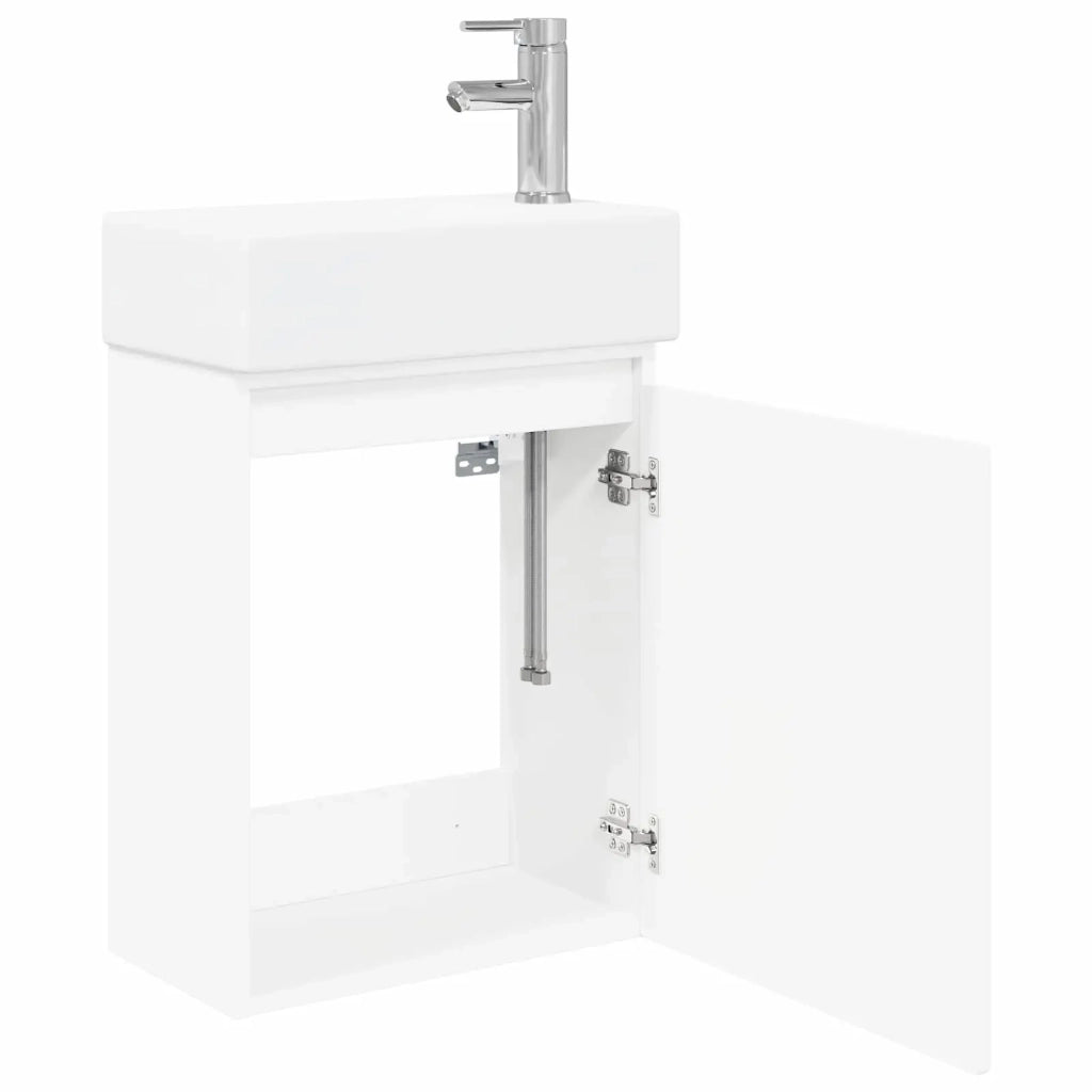Mobile bagno con rubinetto Bianco 45,5 x 22,5 x 84 cm 889451