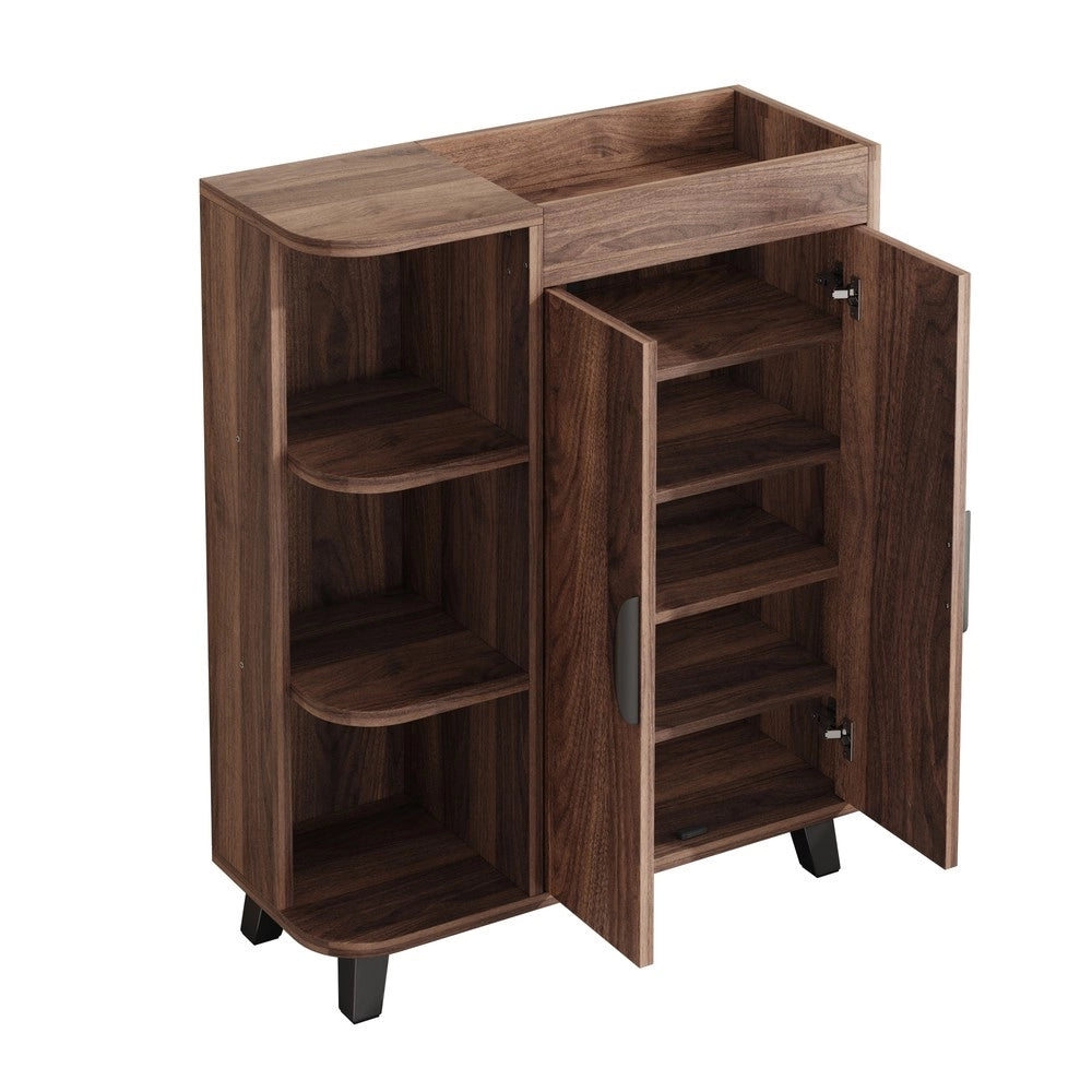 Scarpiera Slim con Ante e Ripiani ¨C MINIMAL ¨C Legno, Salvaspazio per Ingresso