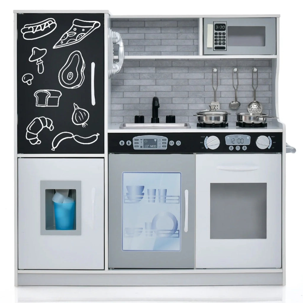 Cucina per bambini dai 3 ai 6 anni in legno 82 x 24 x 80 cm con accessori realistici ed esperienza immersiva realizzata in MDF bianco 20_0011620