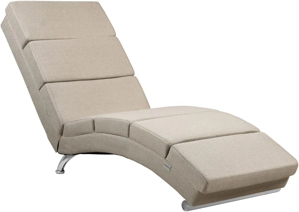 ® Poltrona Chaise Longue 186x89x55 cm Lettino Sdraio Ergonomico in Tessuto Imbottito Portata 180 kg Soggiorno Ufficio Interno Reclinabile Lettura