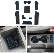 Accessori per VW T-Cross 2018-2023 2024, Tappetini in gomma per console centrale Antislip T Cross 2024, Ombrello per bicchiere Antislip, Tappetino in gomma per braccio T Cross 2024 (Blu)