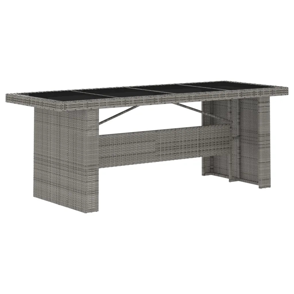 Set da Pranzo da Giardino 11 pz con Cuscini Polyrattan Grigio cod mxl 43045
