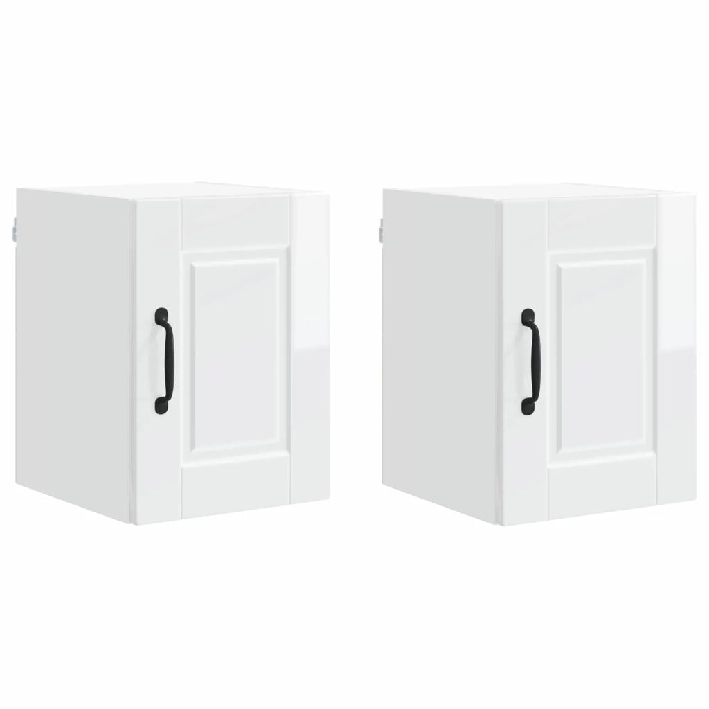 Mobile da cucina con porta 2 pz-Set di 2 Armadio da cucina Bianco Lucido 30 x 31 x 40 cm