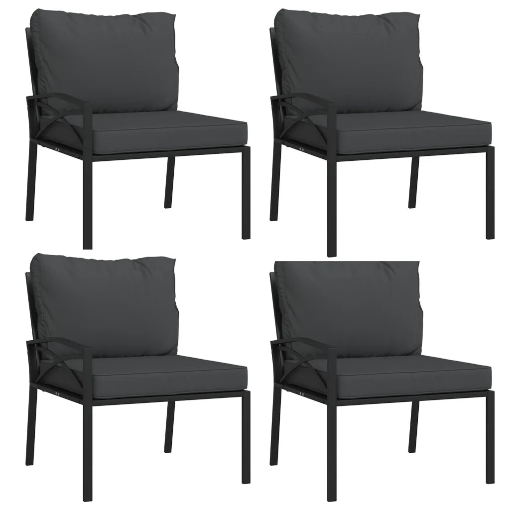 Set Mobili da Giardino 11 pz con Cuscini Grigi in Acciaio 3187946