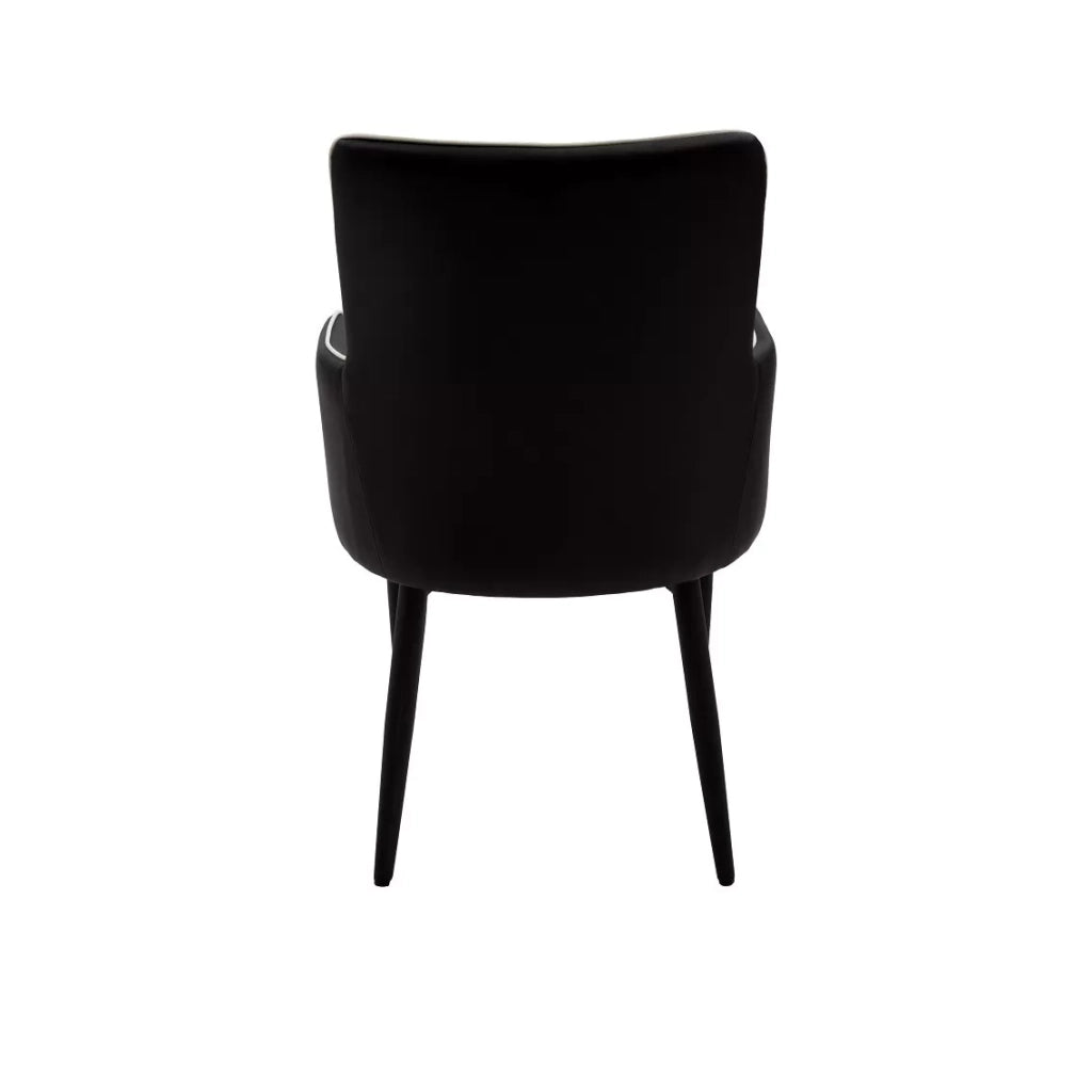 Set 4 poltrone in tessuto nero con bordo bianco misure l.55 h.89 p.54 hs.49 (699) - Mobili 2G