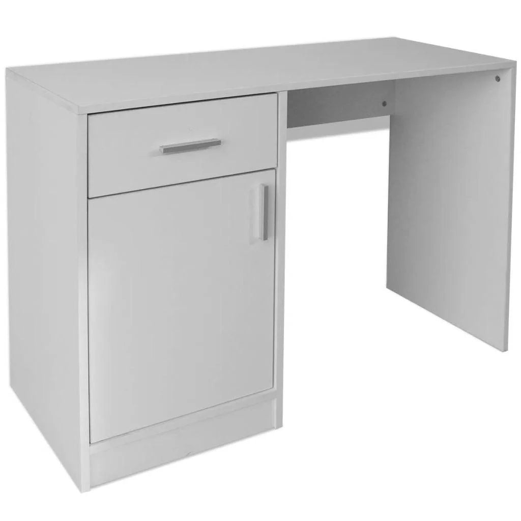 Scrivania per computer con cassetto e armadietto 100 cm bianco 0502060